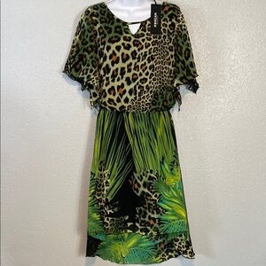 🆕 Morgan de Toi Green Black High Low Sundress